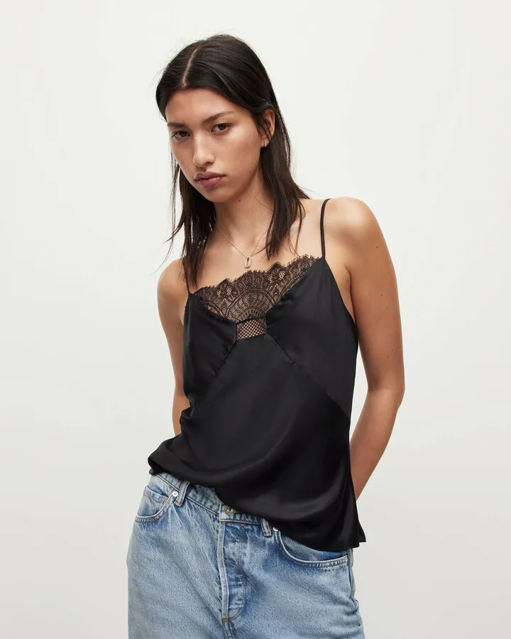 Eldia Silk Blend Cami Top - Black