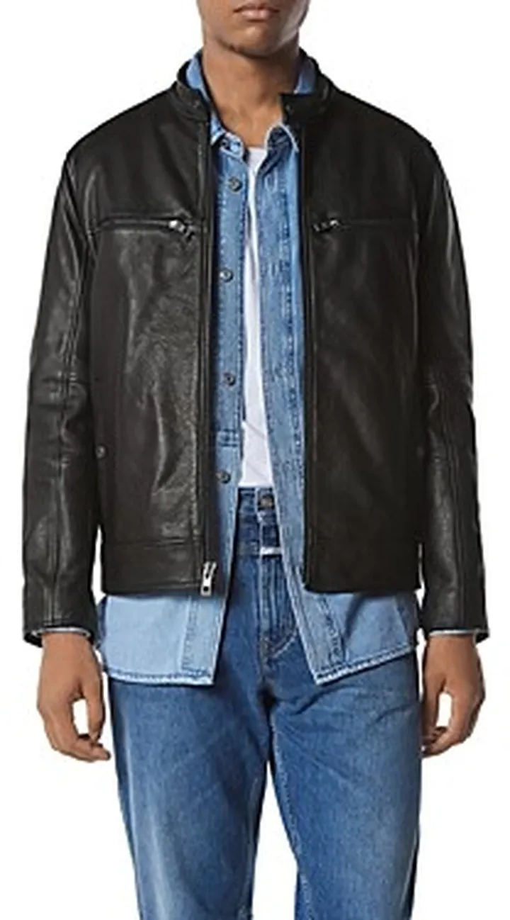 Andrew Marc Camden Leather Racer Jacket