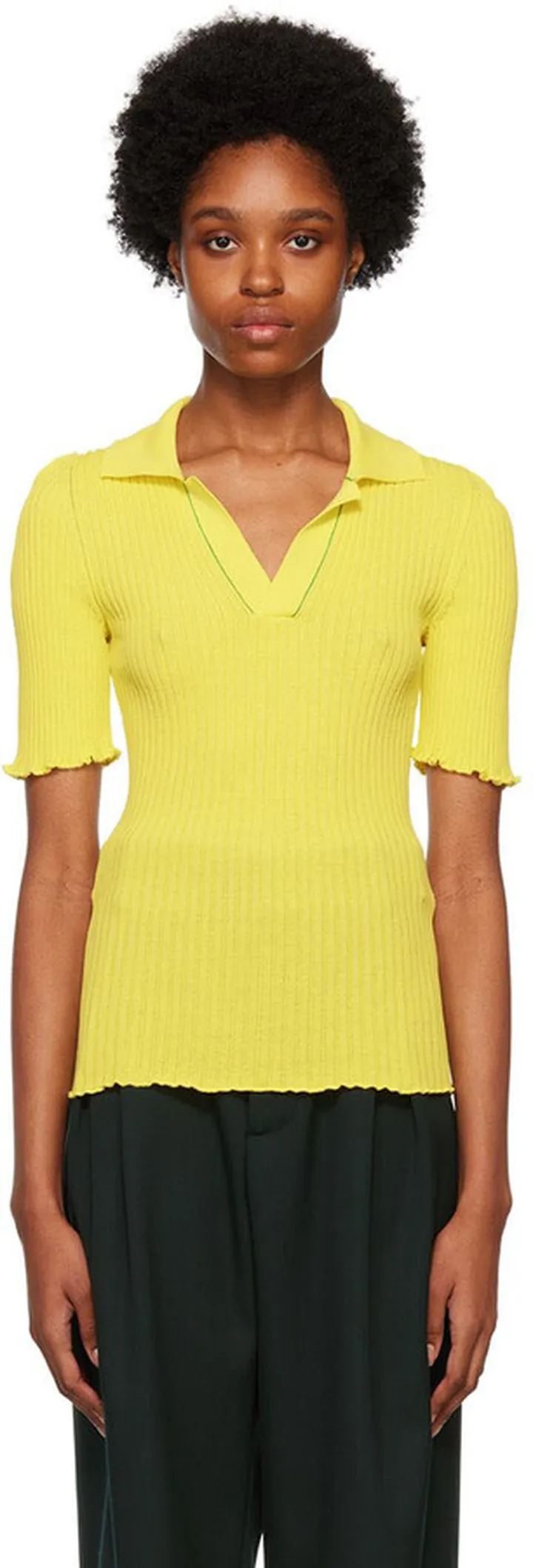 Bottega Veneta Yellow Cotton Polo