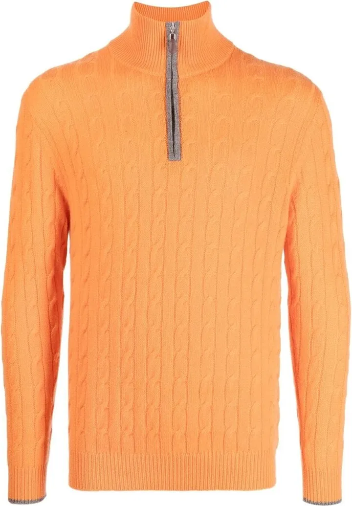 Cable half-zip jumper