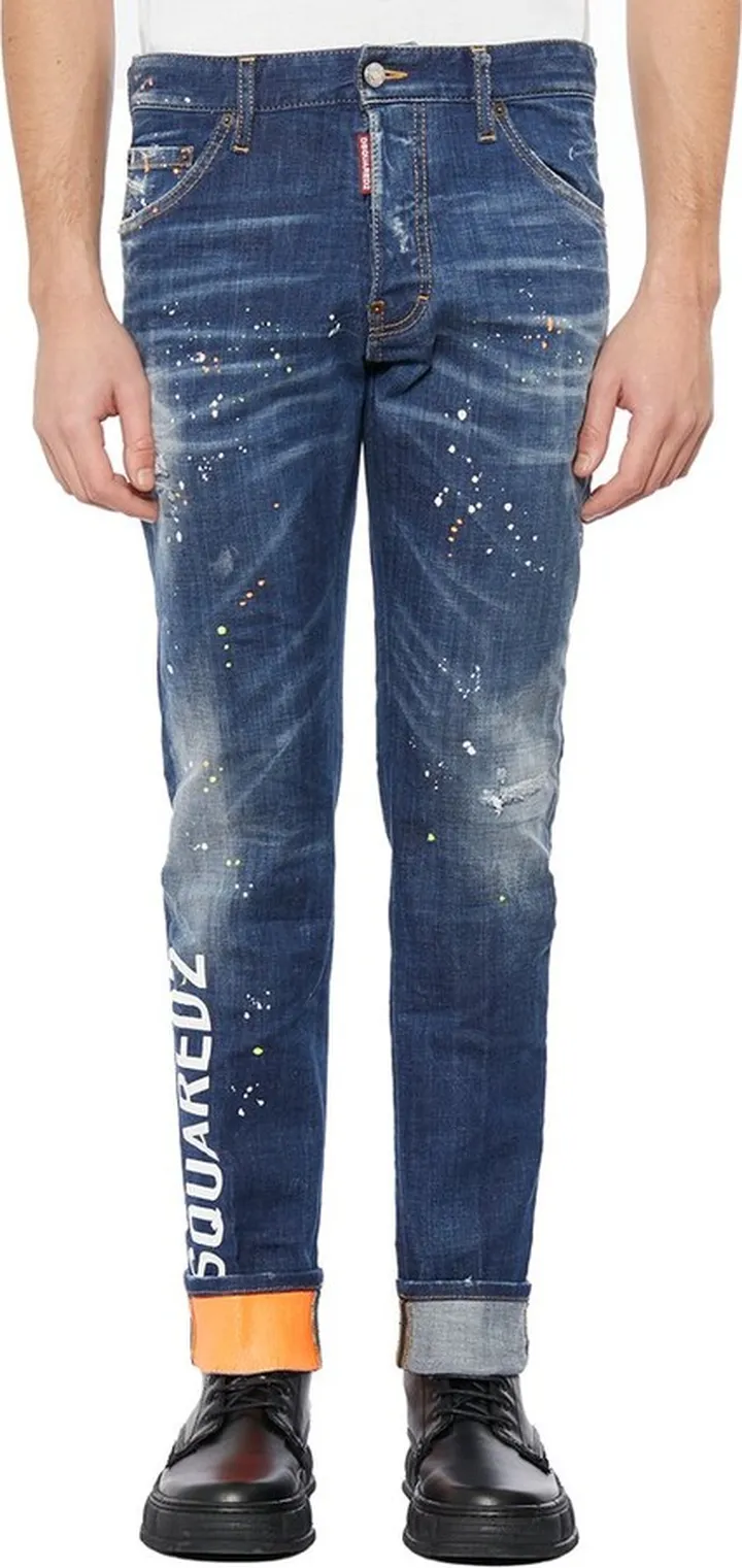 Dsquared2 Logo-Printed Distressed Jeans