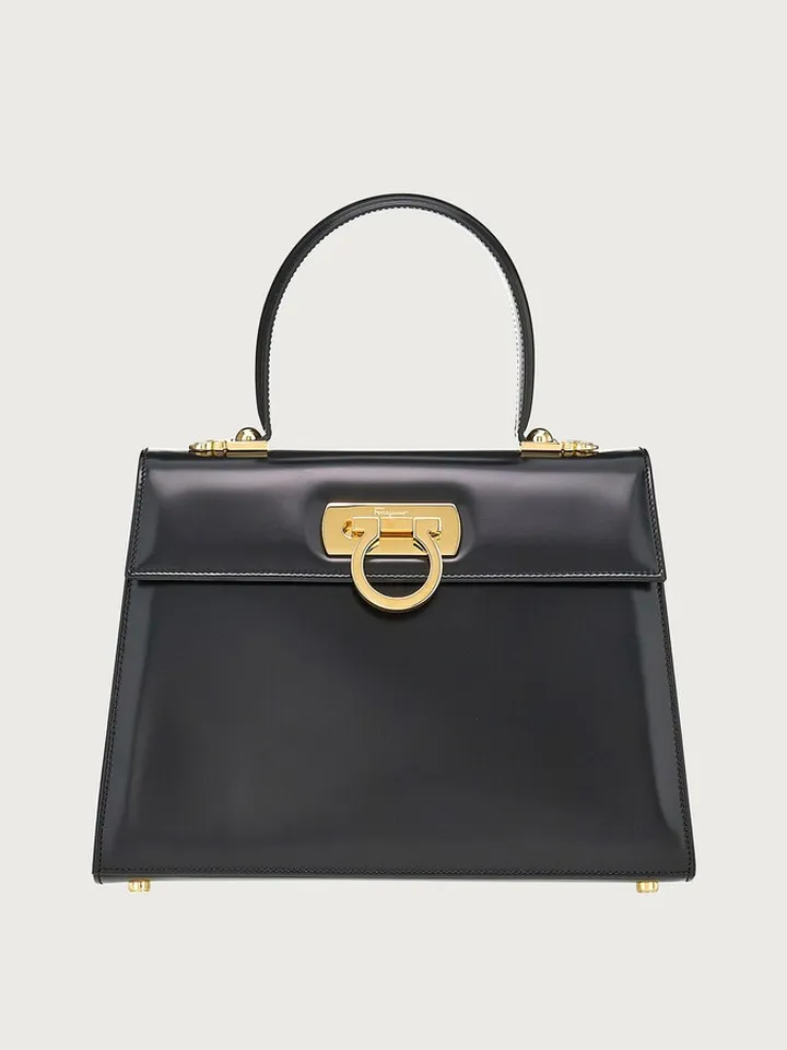 Ferragamo Women Iconic Top Handle (L) Black