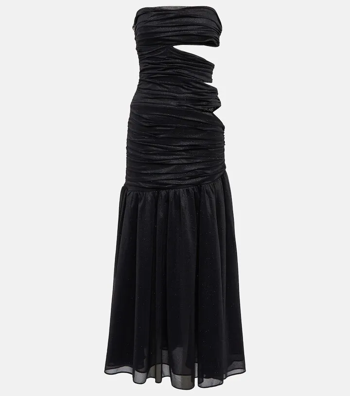 Shania lame cutout jersey midi dress