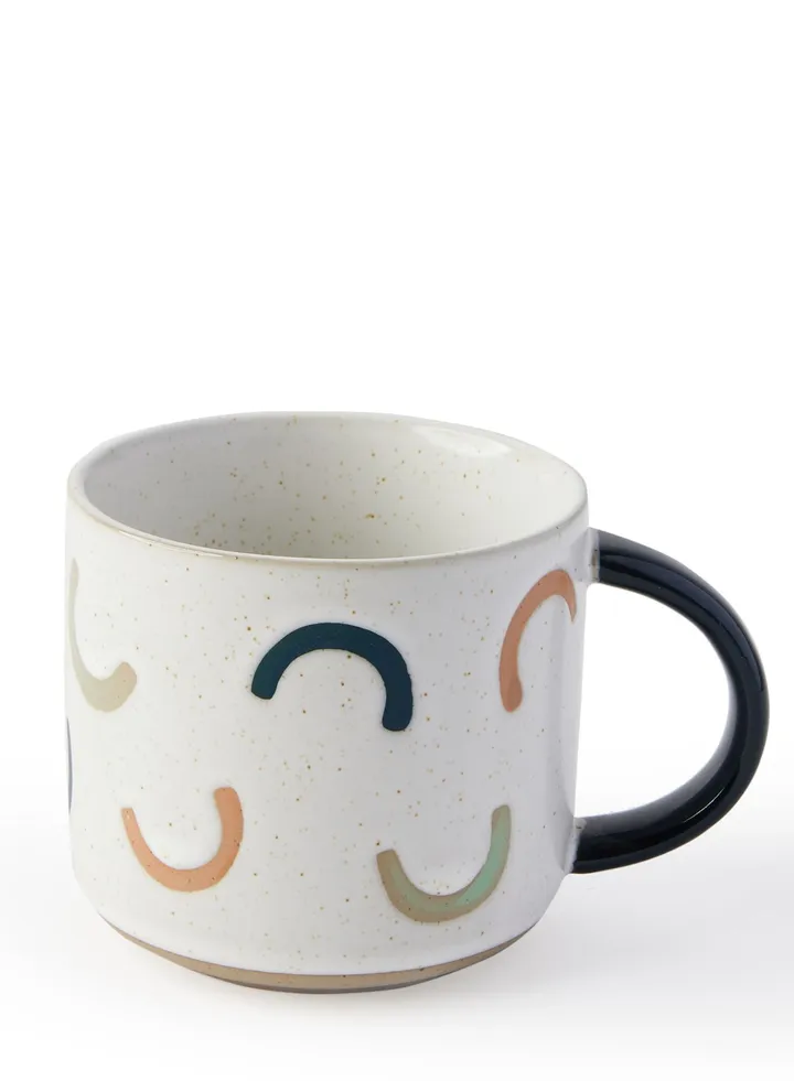 Prickly Pear 'Rainbow' Mug, Navy Handle, 350ml