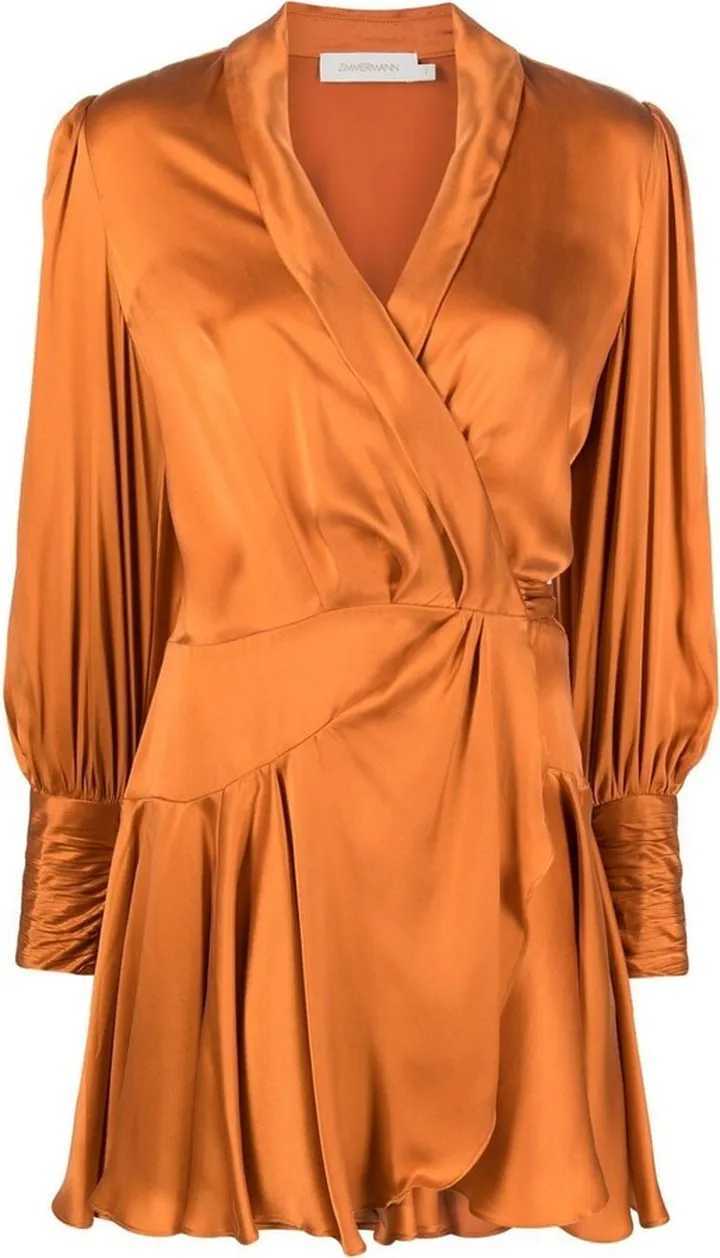 Wrapped Ruffle-Trim Dress