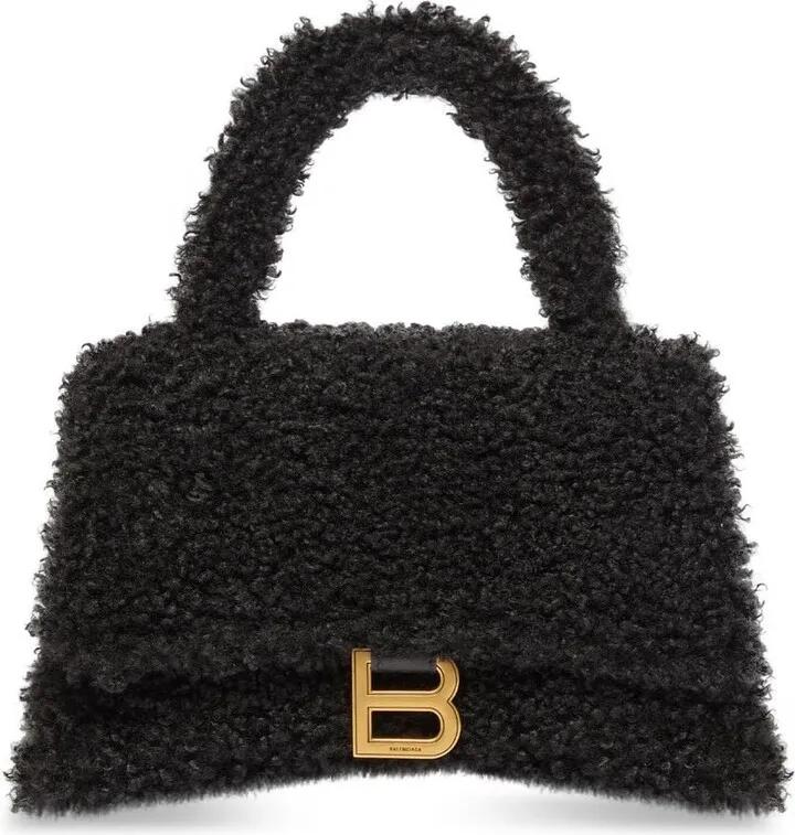 Hourglass furry tote bag