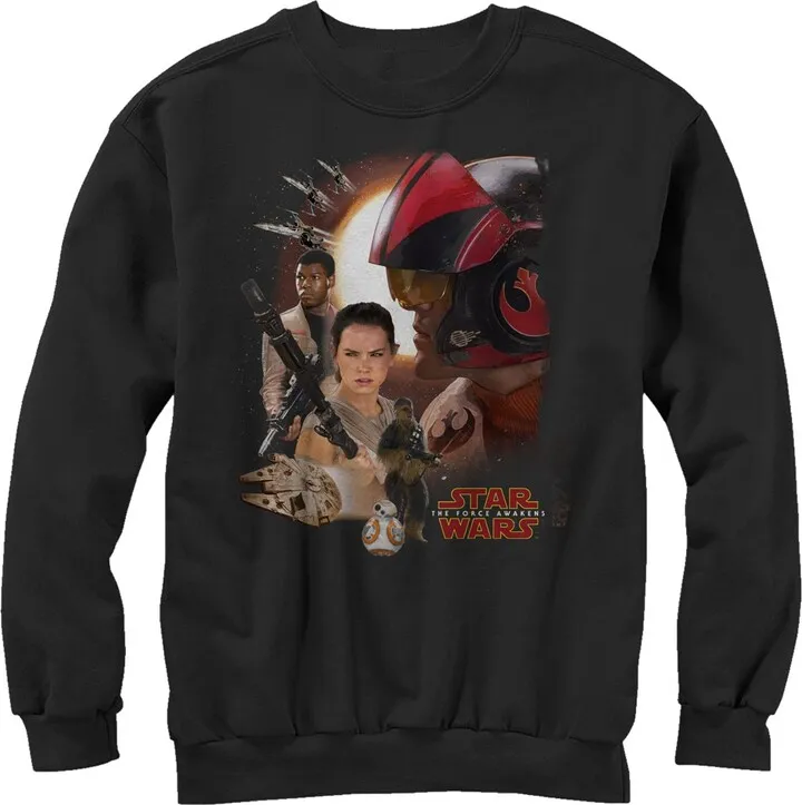 Men's Star Wars The Force Awakens Characters Sweatshirt - Black - X Large