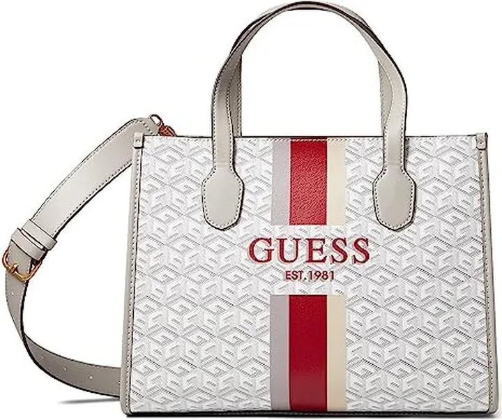 GUESS Silvana Small Tote (Stone Logo) Handbags