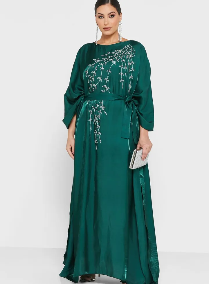 Embellished Cape Sleeve Jalabiya