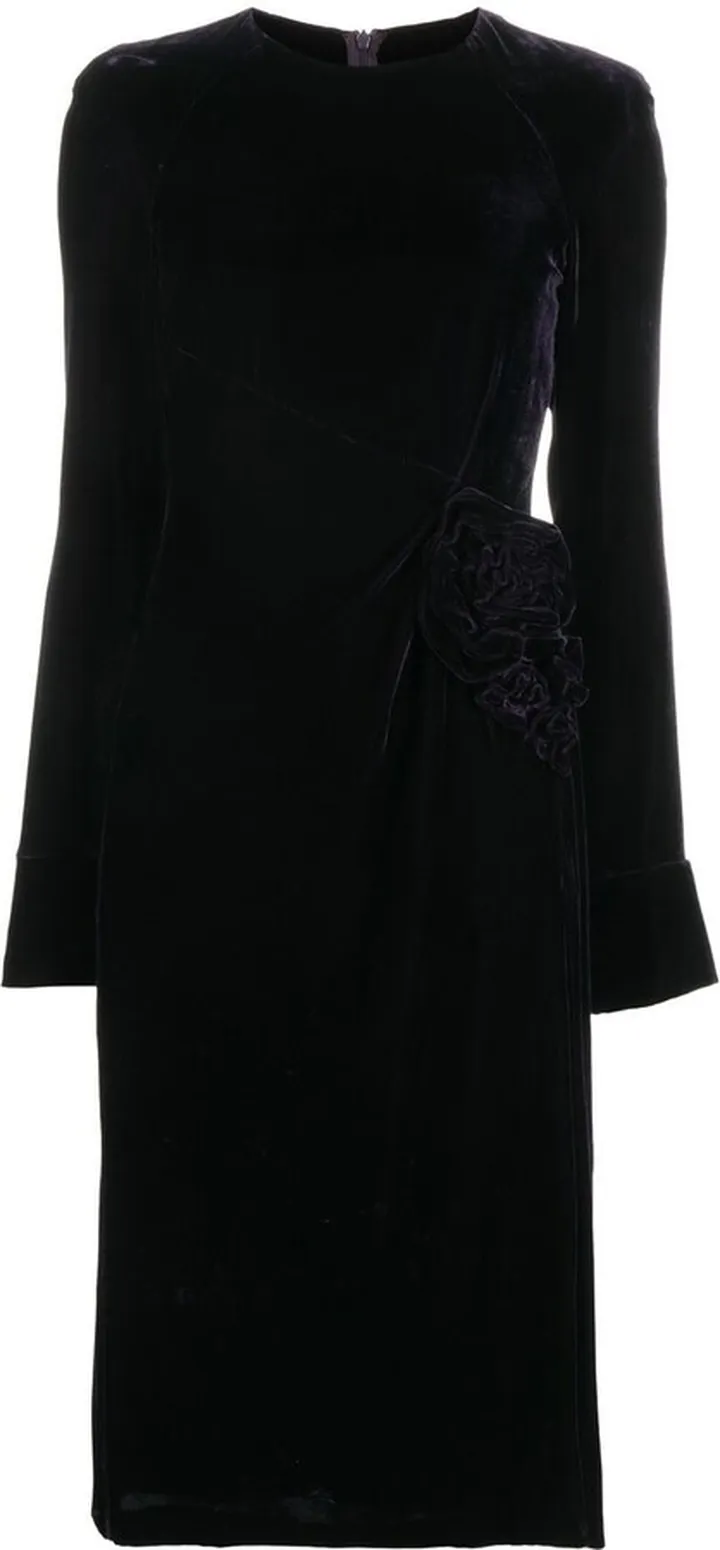 Gathered Velvet Dress