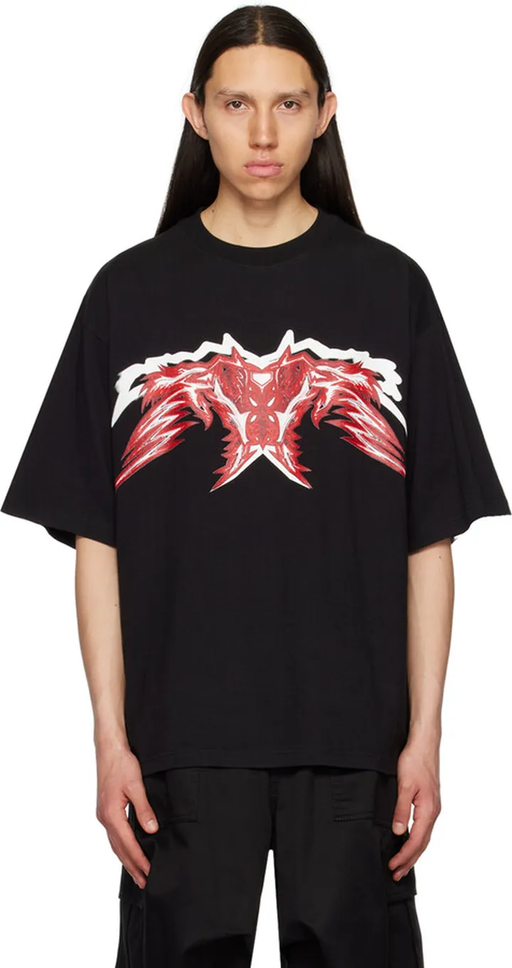 We11done Black Western Print T-Shirt