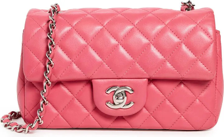 What Goes Around Comes Around Chanel Pink Lambskin Rectangular Flap Bag