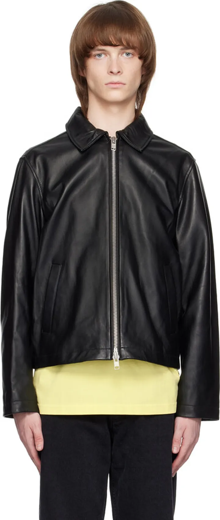 Sunflower Black Short Leather Jacket