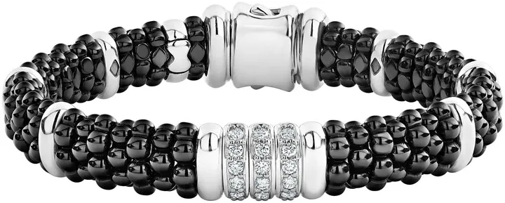 Black Caviar Diamond Link Bracelet