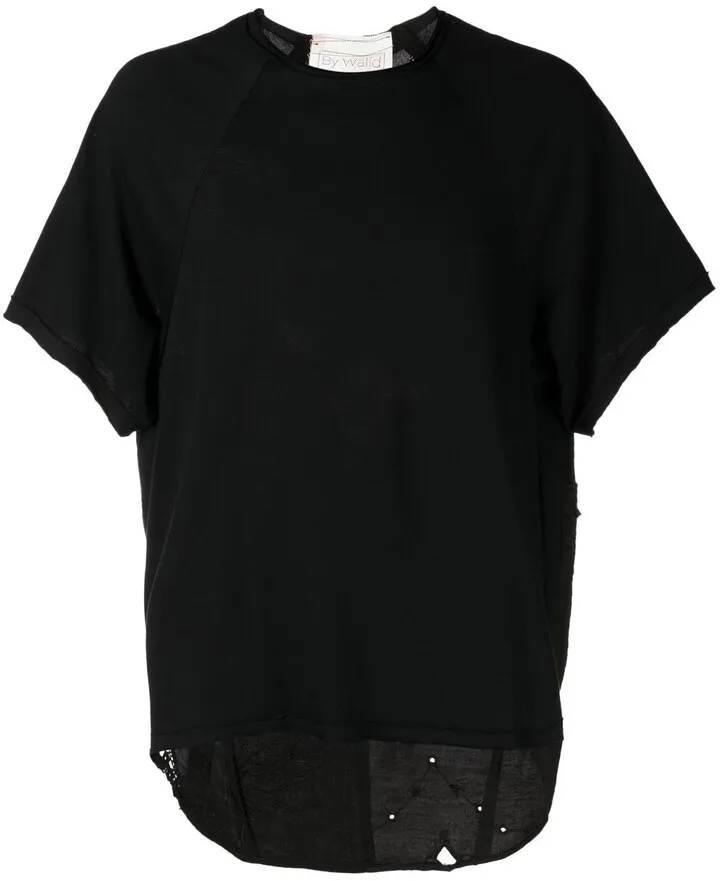 embroidered panelled T-Shirt