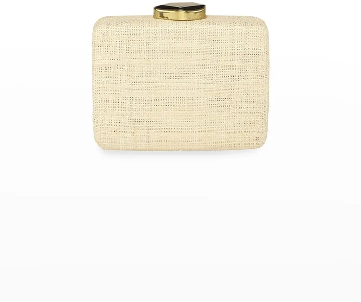 Zannone Raffia Metallic Clutch Bag