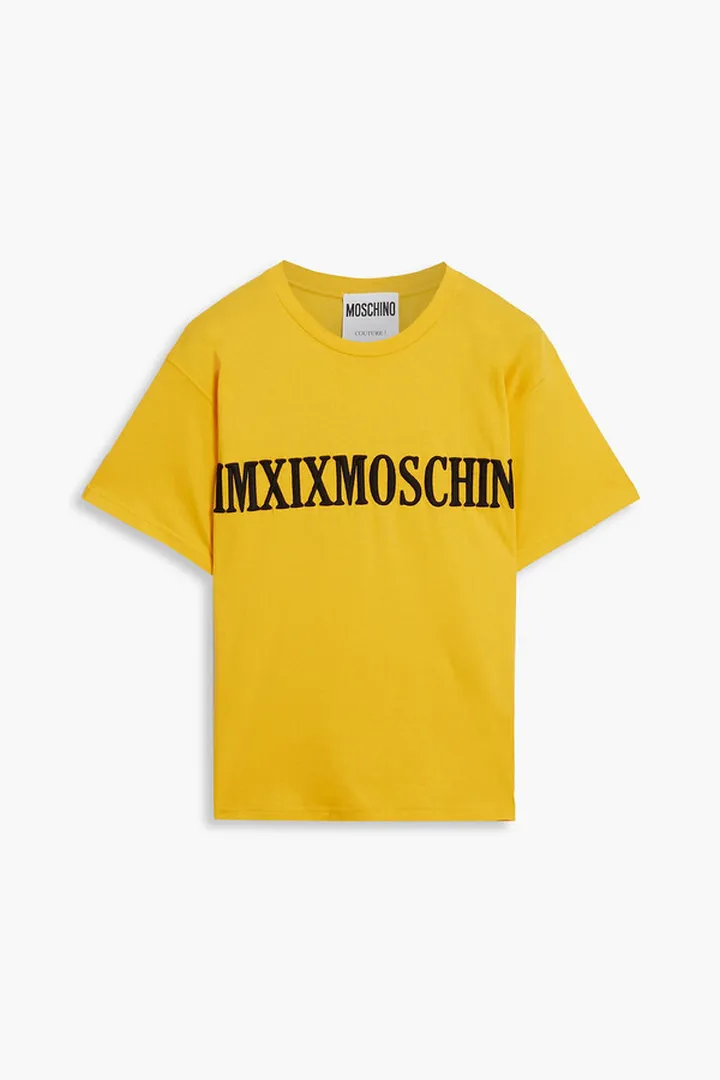 Embroidered cotton-jersey T-shirt
