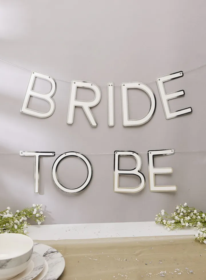Bunting - Bride To Be - Silver Foiled