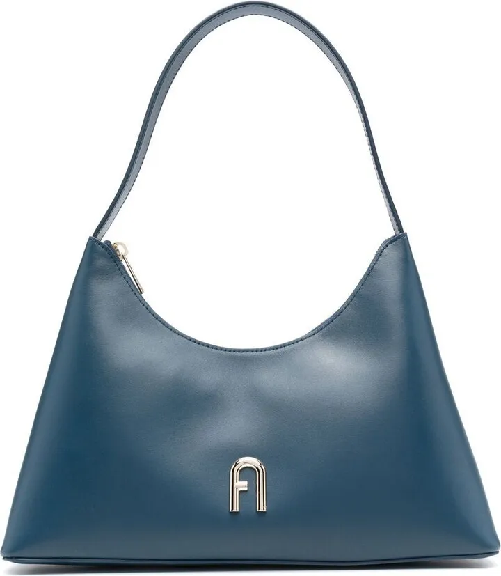 Diamante logo-plaque shoulder bag