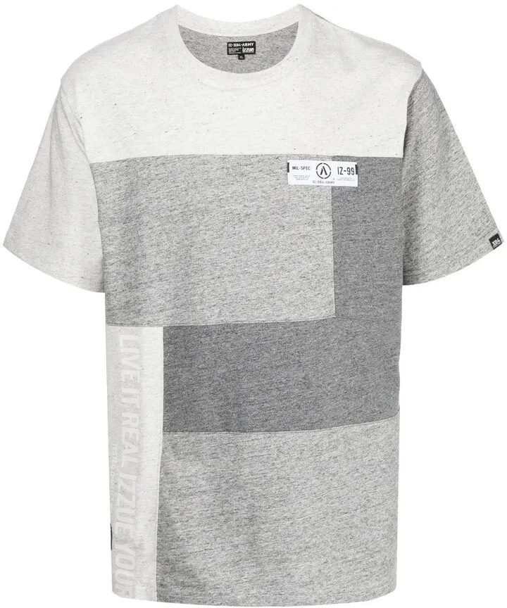 panelled cotton T-shirt