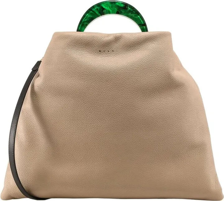 Marni Logo Debossed Top-Handle Tote Bag