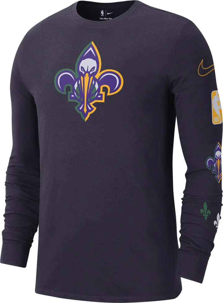 New Orleans Pelicans City Edition Nike Men's NBA Long-Sleeve T-Shirt in Purple