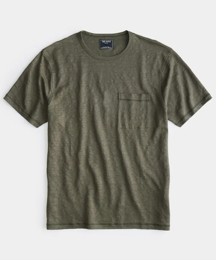 Linen Jersey T-Shirt in Snyder Olive