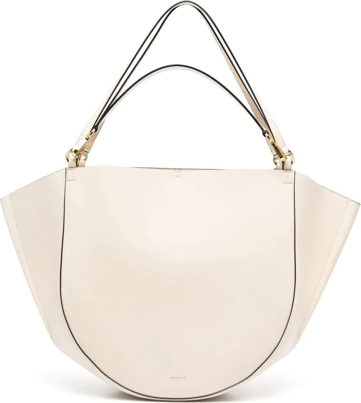 Open-Top Leather Tote Bag