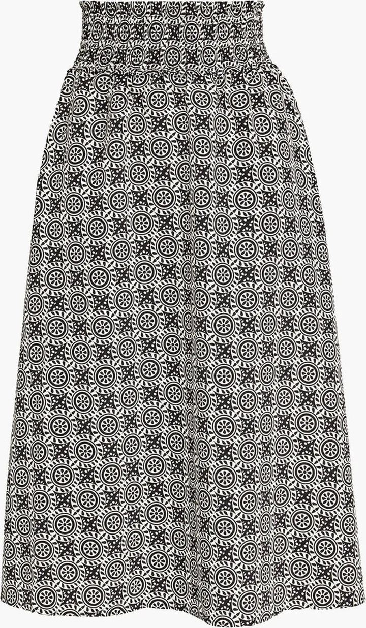 Sireene shirred printed crepe midi skirt