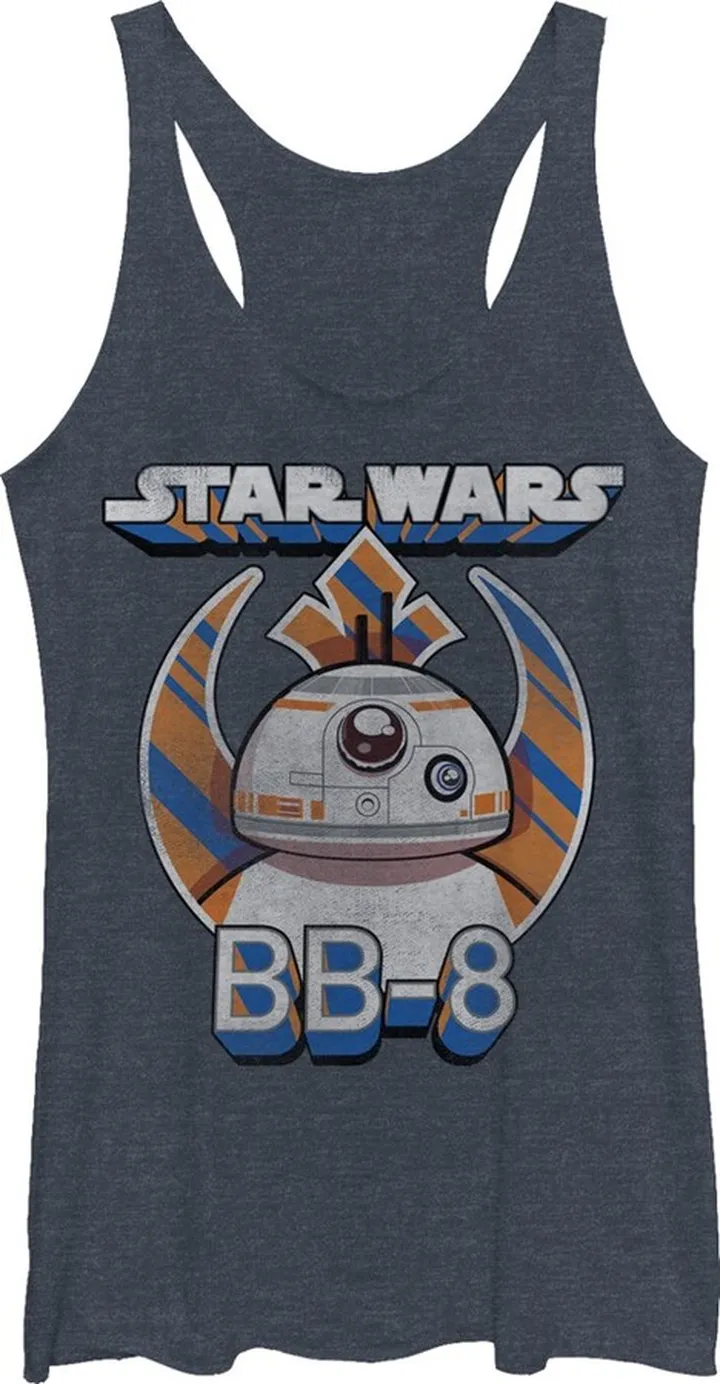 Women's Star Wars The Force Awakens BB-8 Droid Racerback Tank Top - Navy Blue Heather - Medium