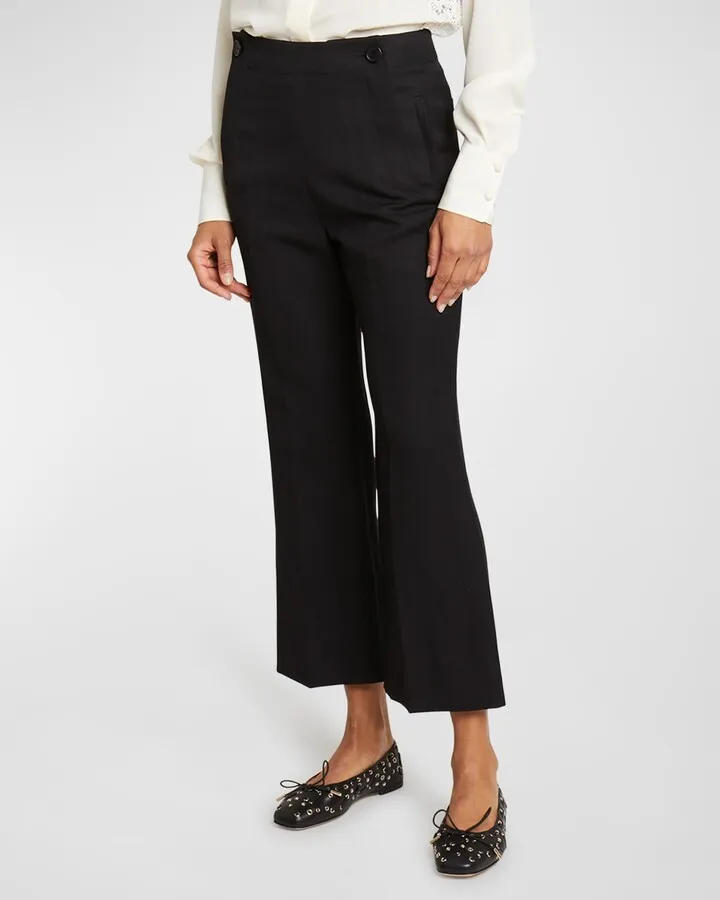 Flare-Leg Crop Sailor Pants