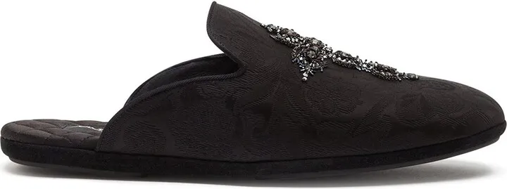 Young Pope cross-embroidered slippers