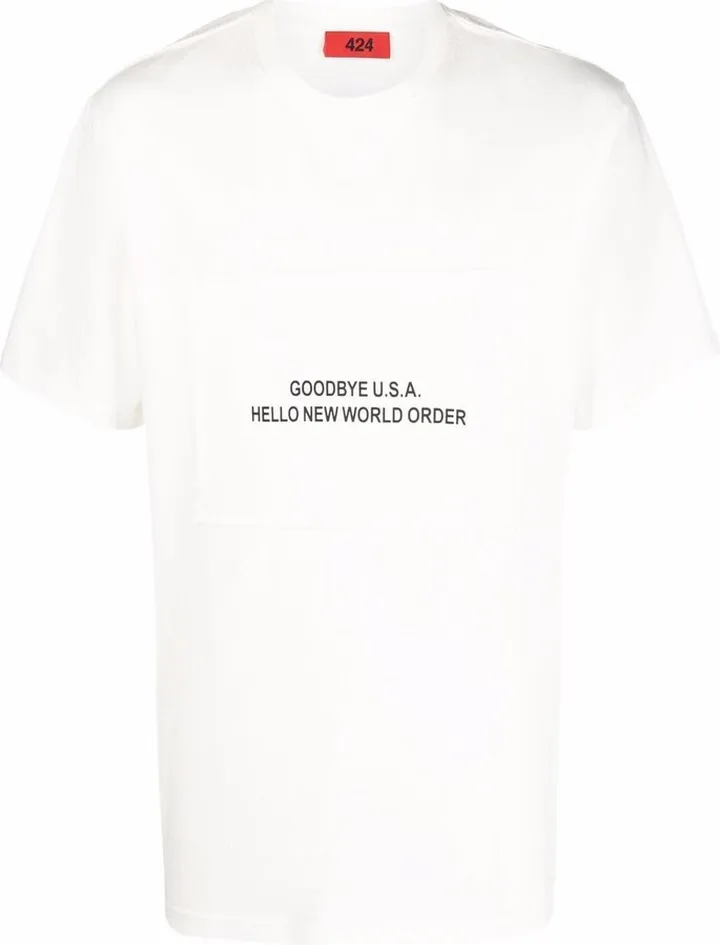 slogan-graphic print T-shirt