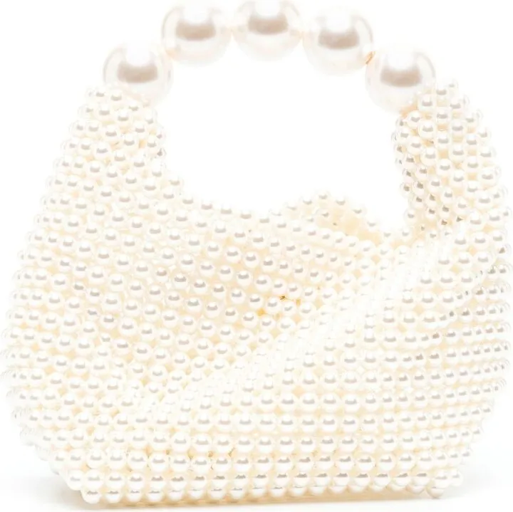 White Nuit Faux Pearl Mini Bag