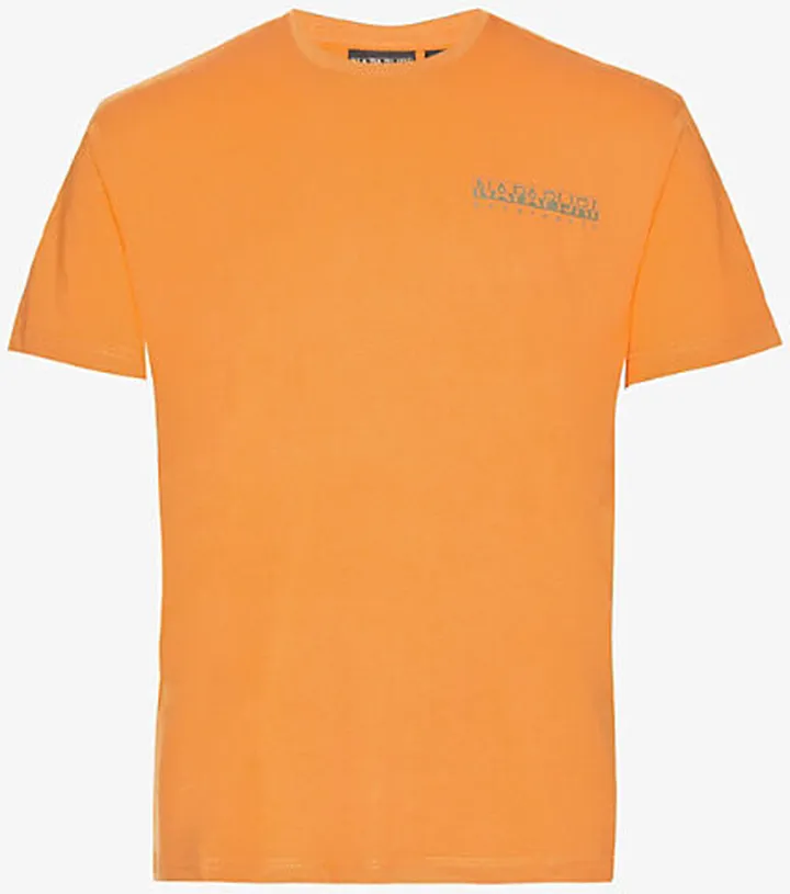 ens Orange Brand-print Crewneck Regular-fit Cotton-jersey T-shirt
