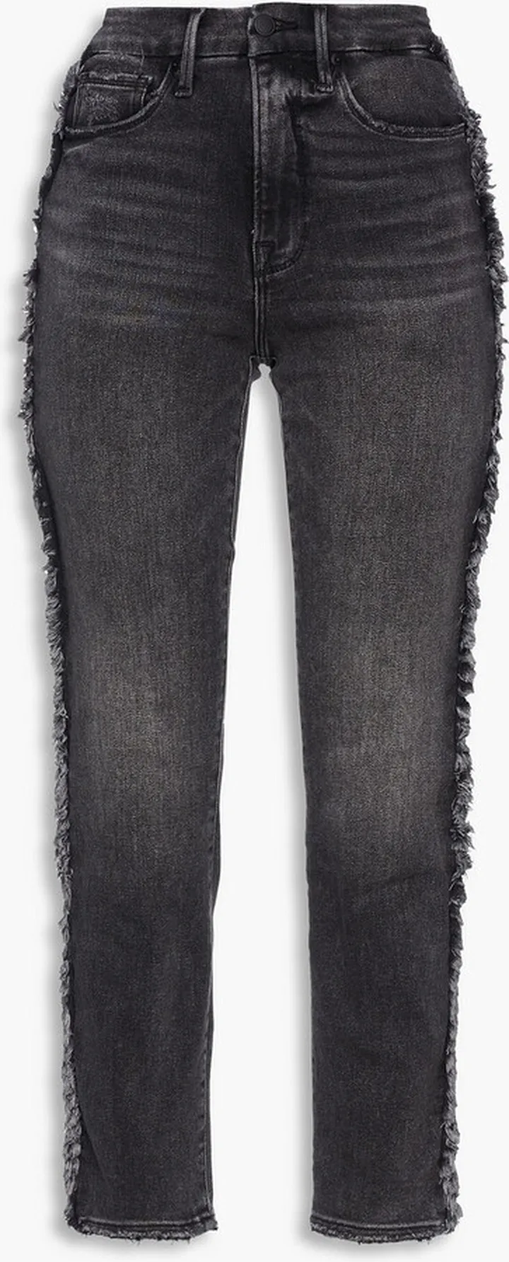 Good Classic frayed high-rise slim-leg jeans