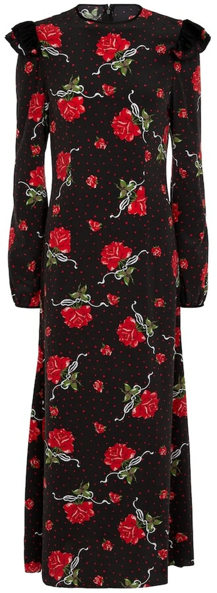 Floral silk-blend midi dress