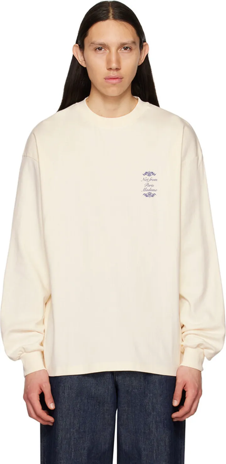 Drôle De Monsieur Off-White 'Le Manches Longues Slogan Ornements' Long Sleeve T-Shirt