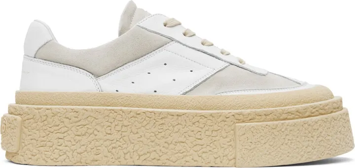 MM6 Maison Margiela White Platform Sneakers