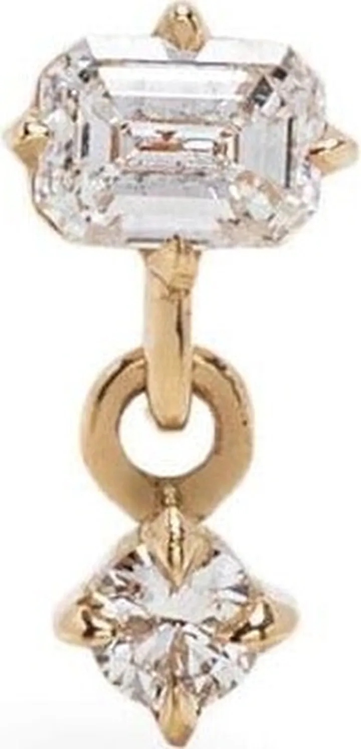 18kt yellow gold Mix Matched diamond stud earring
