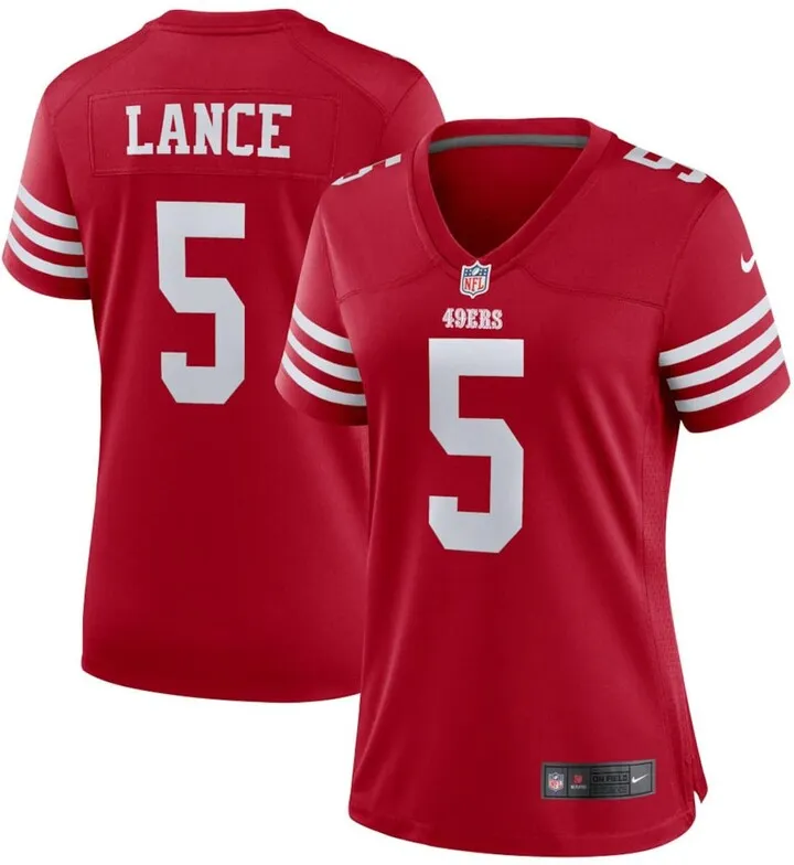 Women's Nike Trey Lance Scarlet San Francisco 49ers Team Player Game Jersey