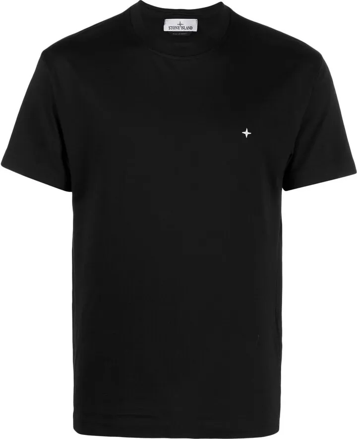 Compass-motif crew neck T-shirt