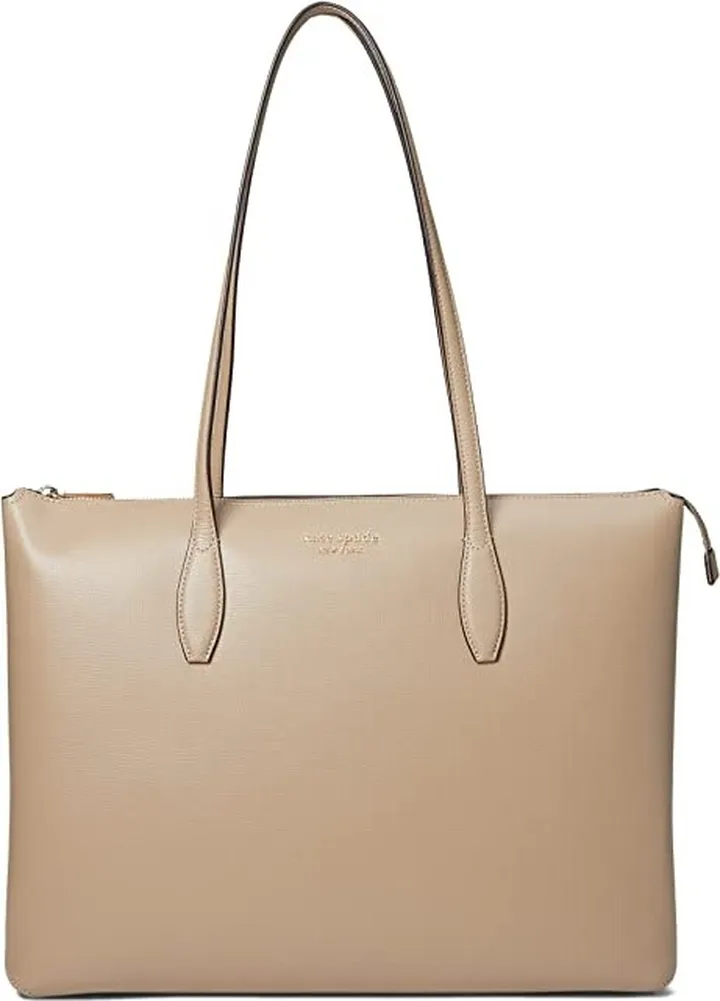 Kate Spade New York All Day Large Zip Top Tote (Timeless Taupe) Tote Handbags