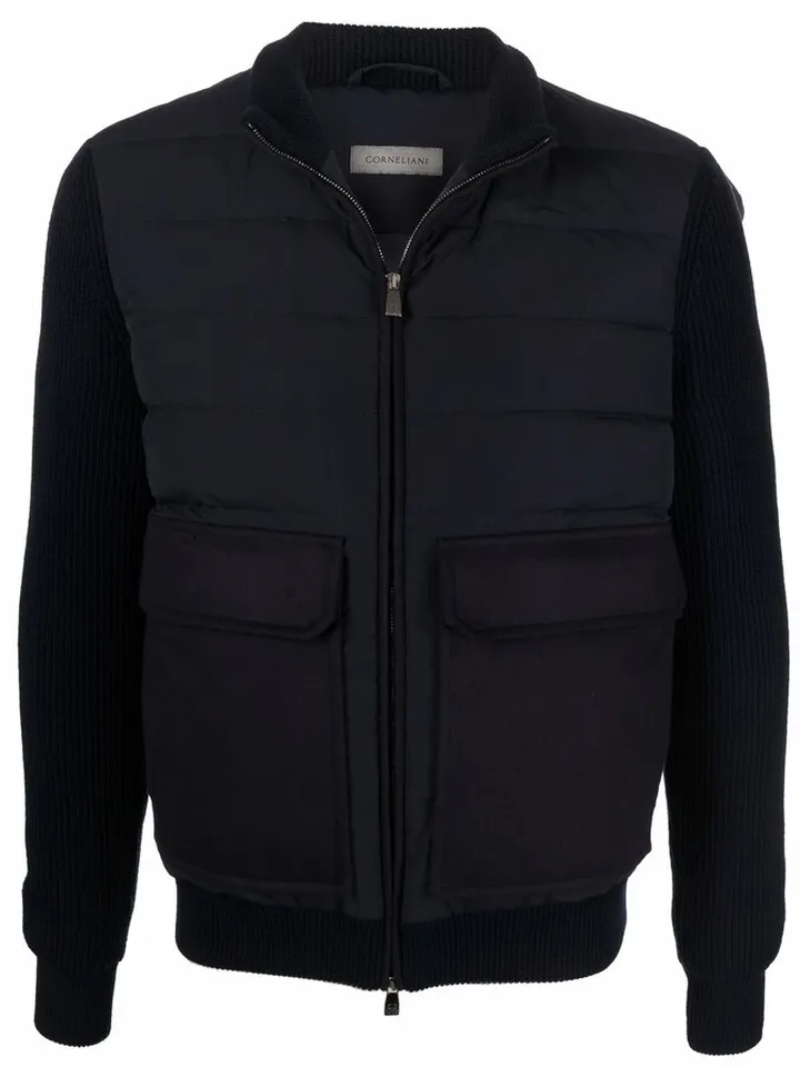 Panelled Wool Bomber Jacket