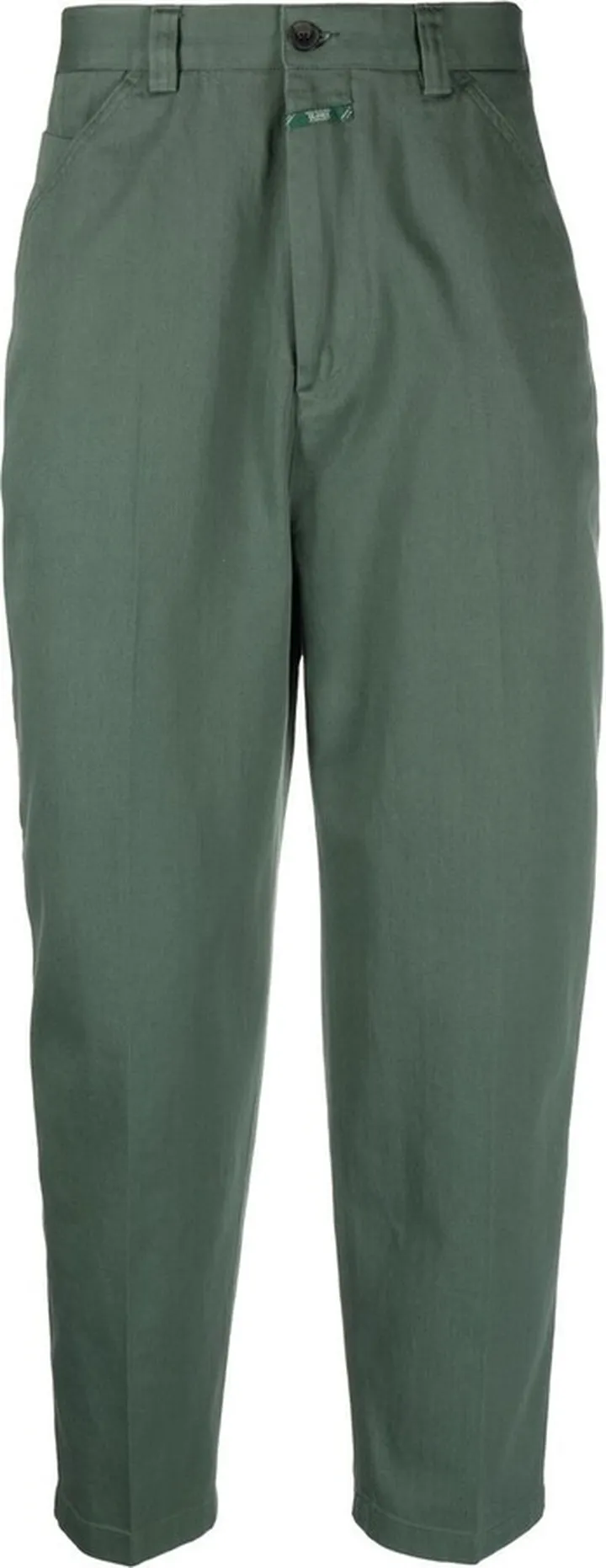 High-Waist Tapered-Leg Trousers