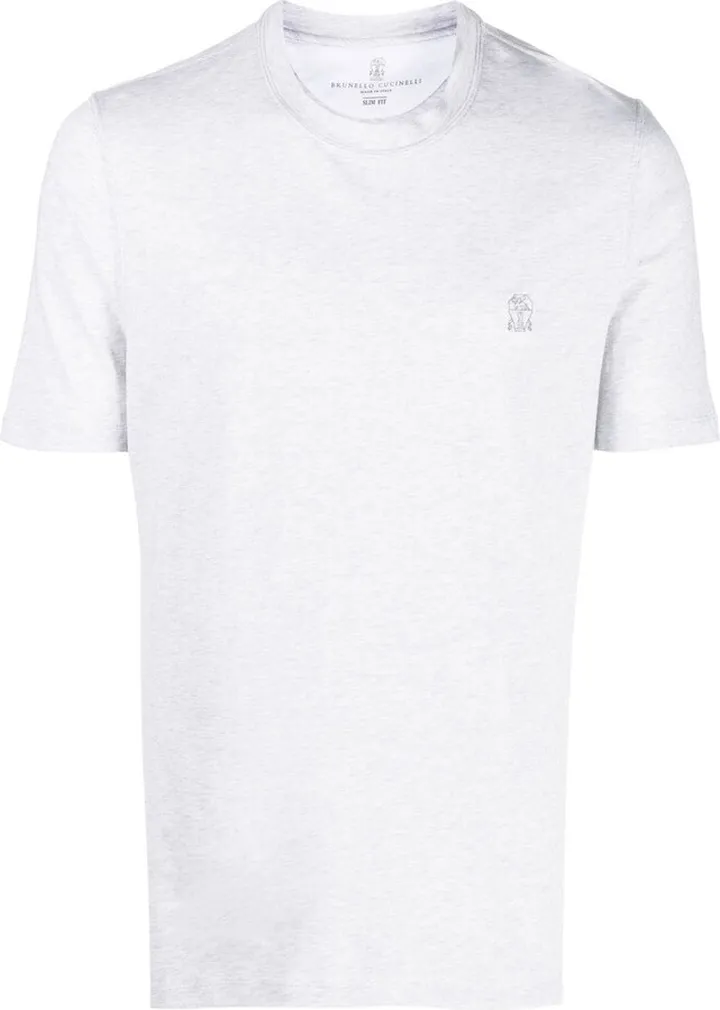 logo-embroidered cotton T-shirt