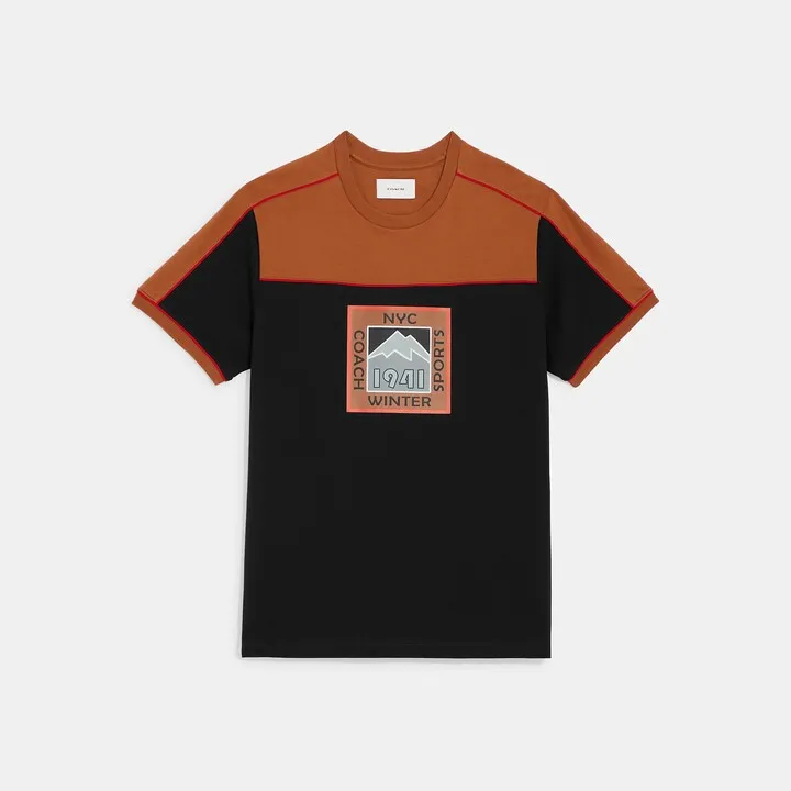 Colorblock Crewneck T-Shirt In Organic Cotton