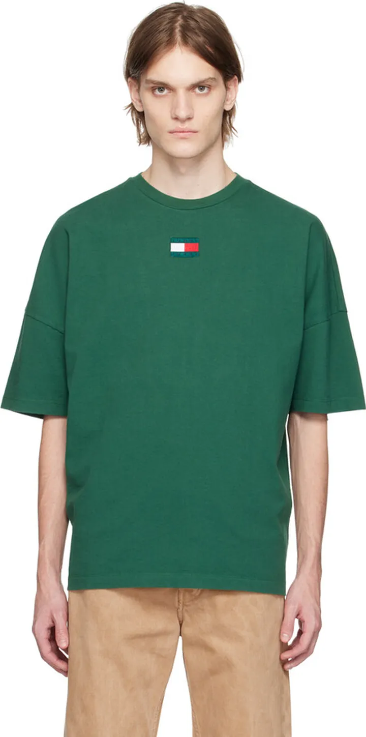 Tommy Jeans Green Split T-Shirt