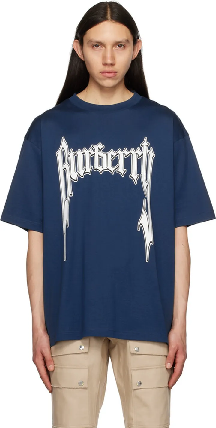 Burberry Navy Printed T-Shirt