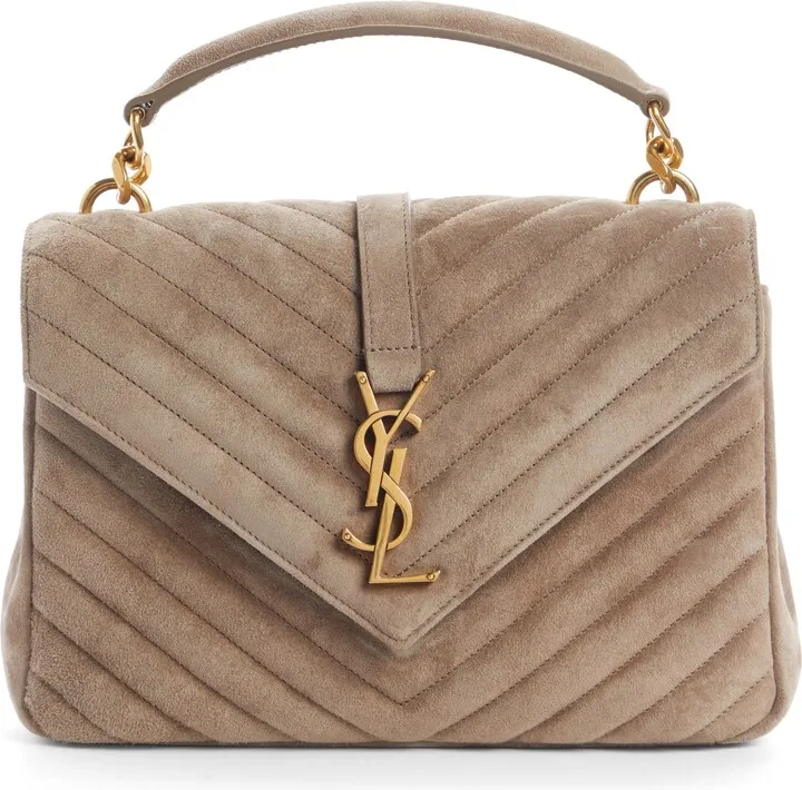 Medium College Suede Shoulder Bag